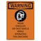 Signmission OSHA WARNING Sign, Wear Goggles Or Face W/ Symbol, 24in X 18in Decal, 18" W, 24" H, Portrait OS-WS-D-1824-V-13727 - alternate 1